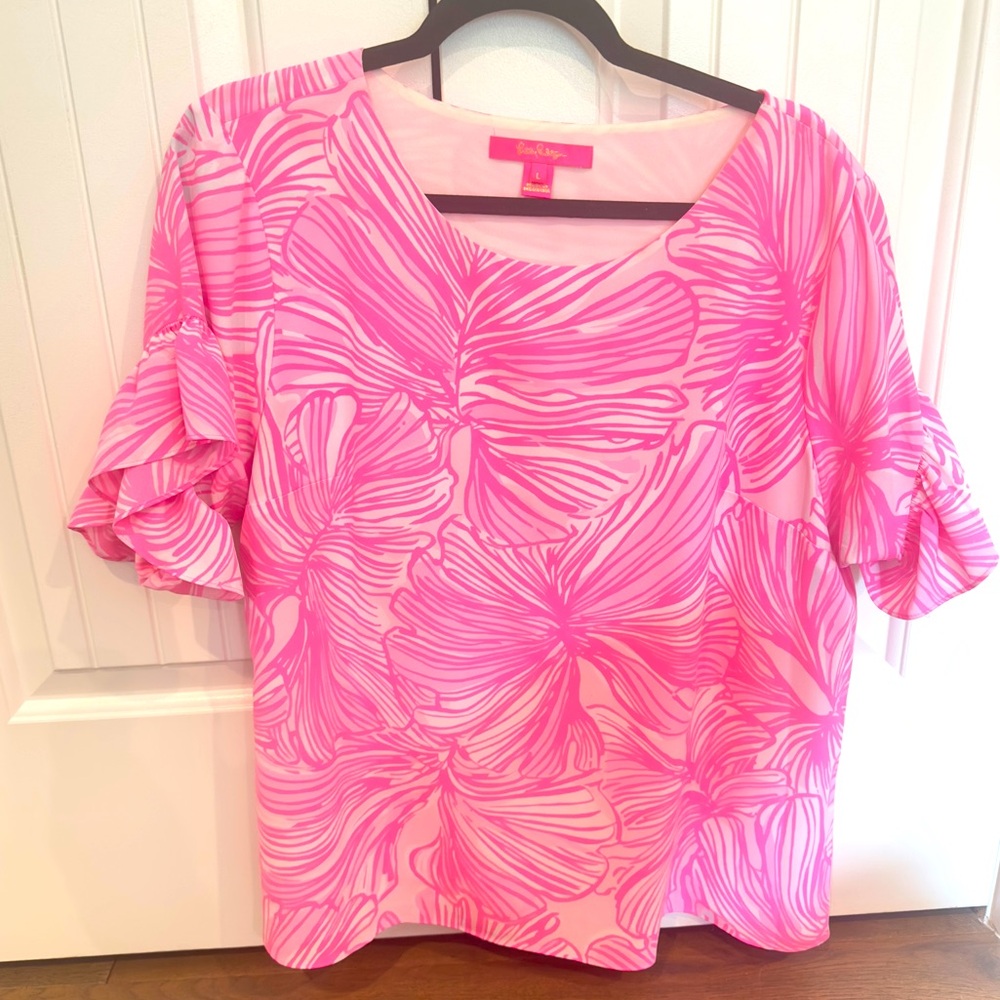Lilly Pulitzer Darlah Top Large Fronds Place